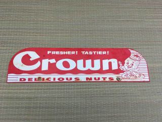 Old Crown Delicious Nuts In Store Sales Rack Advertising Sign King Logo