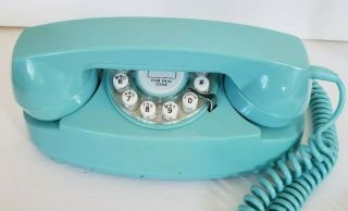 Faux Vtg Crosley Push Button Mock Rotary Dial Aqua Blue Telephone Retro Funky