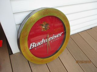 Vintage Budweiser King Of Beers Clock Plastic Advertising Breweriana