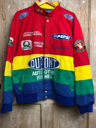 Vintage 90’s Mens Large Jeff Hamilton Nascar Jeff Gordon Dupont Racing Jacket