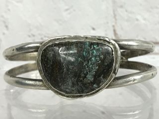 Vintage Navajo Sterling Silver Spiderweb Turquoise Cuff Bracelet 30g