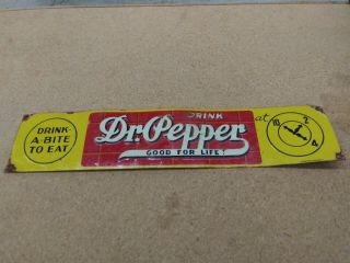 Drink Dr Pepper Embossed Tin Sign Vintage Soda Pop Old Cafe Parlor Diner Texas