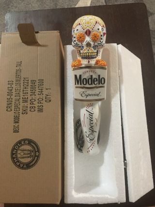 10 " Modelo Especial Tall Day Of The Dead Sugar Skull Beer Tap Handle