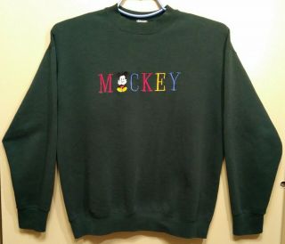 Mickey Mouse Vtg.  Embroidered Sweatshirt (sz.  L) Women 