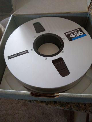 Vintage Ampex Grand Master 456 10.  5” Metal Open Reel To Reel 2 Inch Tape