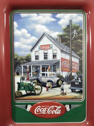 1998 Coca - Cola General Store John Deere Model T Decorative Metal Tray