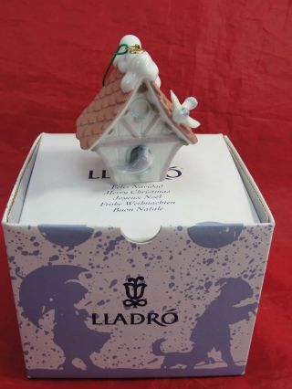 Lladro 6335 Christmas Tree Ornament Welcome Home W/box Bird House