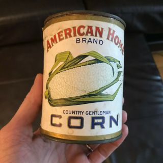 EARLY 1900 ' s AMERICAN HOME BRAND CORN Paper Label illustration Chicago 2