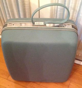 Vtg Samsonite Silhouette Square Honeymooner Hard Suitcase Loop Handle