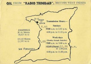 1949 Qsl: Radio Trinidad,  Port Of Spain,  Trinidad & Tobago,  British West Indies