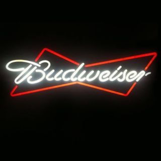 Neon Light Budweiser Bud Lite Beer Bar Nascar Diecast Car Miller Sign 13 " X5 "