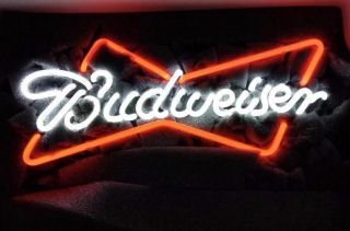 Neon Light Budweiser Bud Light Busch Beer Bar Vintage Sign 13 " X5 "