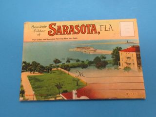 Vintage Souvenir Postcard Folder Sarasota Florida S263