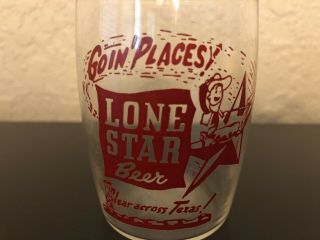 Lone Star Beer Barrel Glass Going Places Cowboy