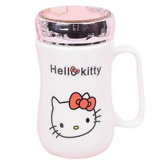 Cute Hello Kitty Home School Ceramic Cup Tea Milk Coffee Mug 500ml C/w Spoon