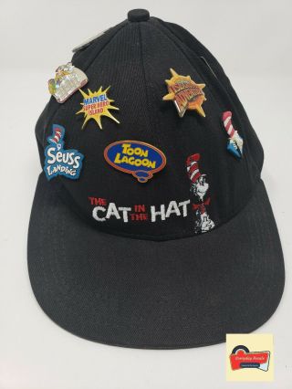 Dr Seuss Cat In The Hat Green Eggs N Ham Baseball Hat Universal Studios Pins1998