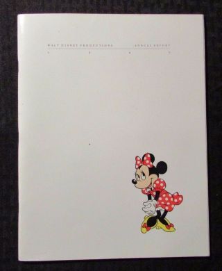 1985 Walt Disney Productions Annual Report Minnie Mouse Vf 8.  0