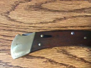 Vintage 1974 - 80 Two Dot 110 Buck Knife With Champion Spark Plug Logo On Blade