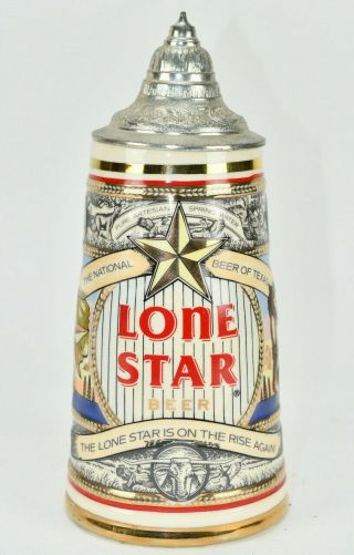 Lone Star Beer Stein 1988 Limited Edition With Lid 0823