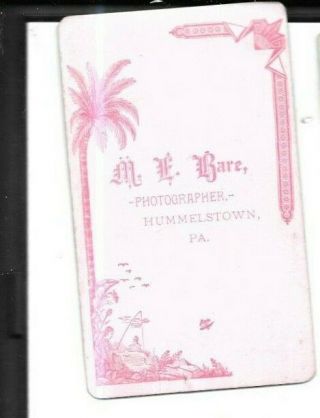 HUMMELSTOWN 1870s CDV PHOTO AUSTERE COUPLE MAN & WIFE by M E BARE 2
