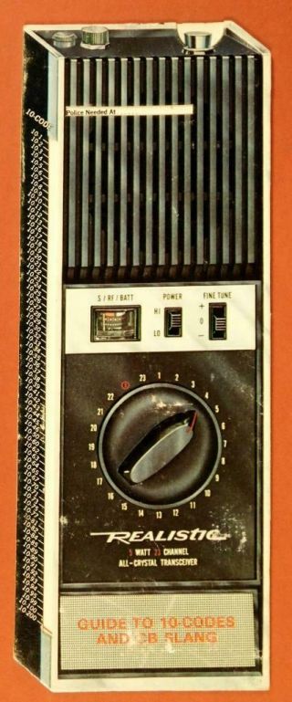Vintage Radio Shack Realistic Radio Cb Slang Slide Chart Bk - Ad