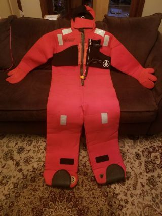 Vintage Imperial Uscg Solas Approved 1409 Adult Universal Immersion Suit 8 - 1987