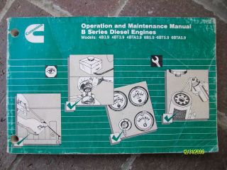 Vintage Rare 1984 Cummins B Series Diesel Engine Operation Booklet