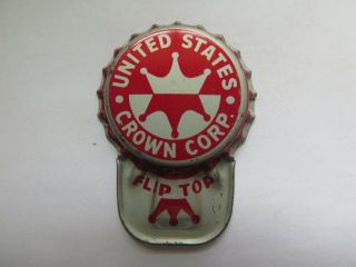 United States Crown Corp Flip Top Rare Crown Seal Usa Beer Bottle Cap