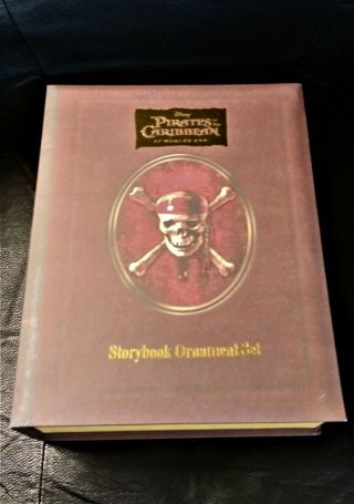 Disney Pirates Of The Caribbean Dead Mans Chest Storybook Christmas Ornament Set