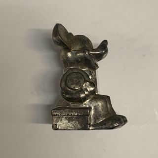 Vintage 1960 ' s Walt Disney Mickey Mouse Silver Plated Metal Bank Coin Piggy 3
