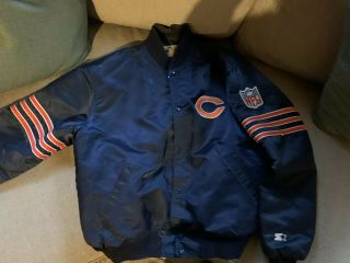 Vintage Starter Chicago Bears Satin Bomber Mens Xl Pro Line Jacket Nfl