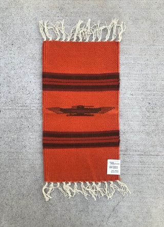 Vintage Chimayo Thunderbird Wool Wall Hanging Rug Runner Mat Nos 18 3/4” X 10