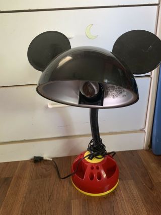 Vintage Disney Mickey Mouse Ears Gooseneck Desk Lamp With Storage Caddy