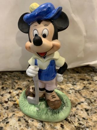 Vintage 7 inch Mickey Mouse Ceramic Golf Statue 3