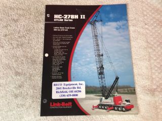 Rare Fmc Link Belt 300 Ton Lattice Boom Crane Dealer Brochure