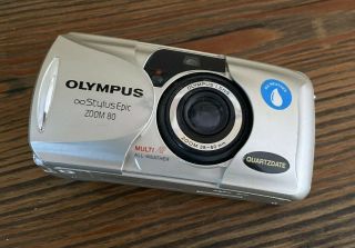 Vintage Olympus Stylus Epic Zoom 80 35mm Point Shoot Film Camera Af 38 - 80mm