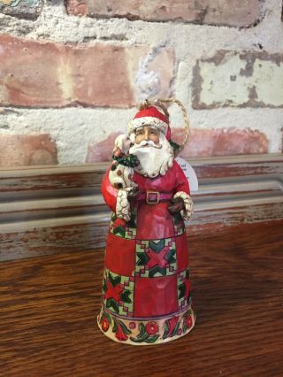 Jim Shore Collectible Santa With Puppy Hanging Ornament 4027725d