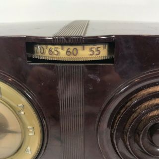 1950s General Electric Clock AM Tube Radio Bakelite Case Model 510 USA Powers On 3