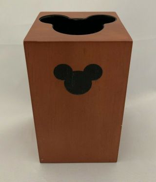 Disney Parks Mickey Mouse Head Candle Holder Tealight Wood Wooden Decor