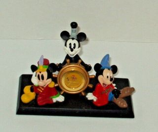 Disney 75 Years Of Love Laughter Mickey Mouse Through The Years Desk Clock 1998