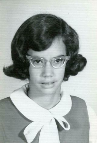 Ft38 Vtg Photo School Girl Wearing Cat Eye Glasses C 1964