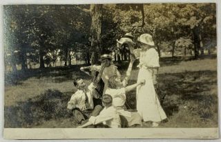 Shenanigans In The Park,  Family Fun,  Early Fashion,  Vintage Photo Snapshot