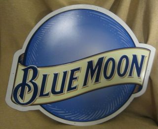 Metal Blue Moon Beer Advertising Sign 29 " X 24.  5 " Bar Man Cave Wall Decoration