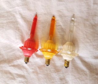 3 Christopher Radko Shiny Brite Bubble Light Replacement Bulbs Red White