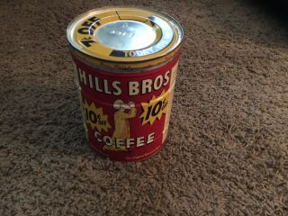 Vintage 1939 Hills Brothers Coffee Can 2lbs Rare