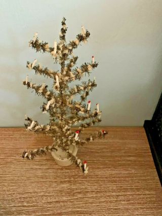 Vintage German Christmas Tree Miniature Candles Snow