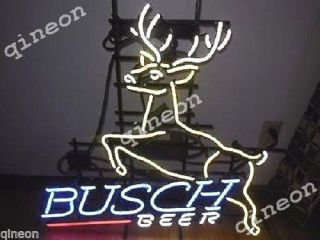 Busch Beer Deer Derre Real Neon Sign Beer Bar Pub Light Fast