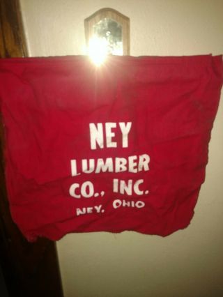Vintage Historical Ney Ohio Ney Lumber Co,  Inc.  Red Extended Load Flag Defiance