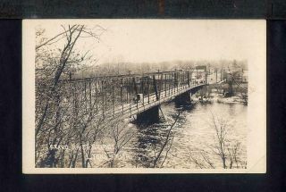 1920 Lyons Mi Grand River Bridge Postcard Rppc