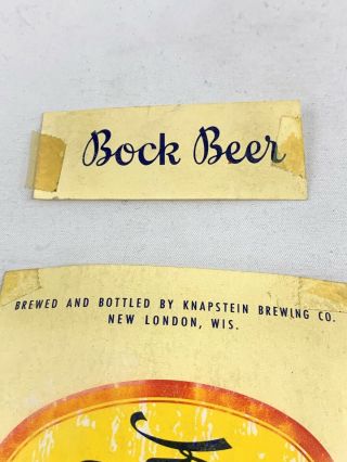Knapp’s Bock Beer Label Knapstein Brewing London Wisconsin 12oz Ram Goat 2